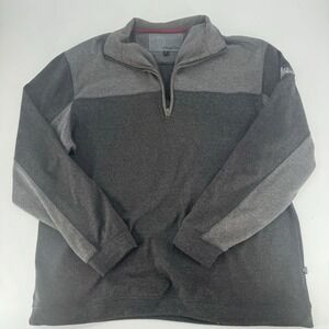 Straight Down Mens XL Quarter Zip Pullover Gray Prairie Dunes Golf Sweater XL